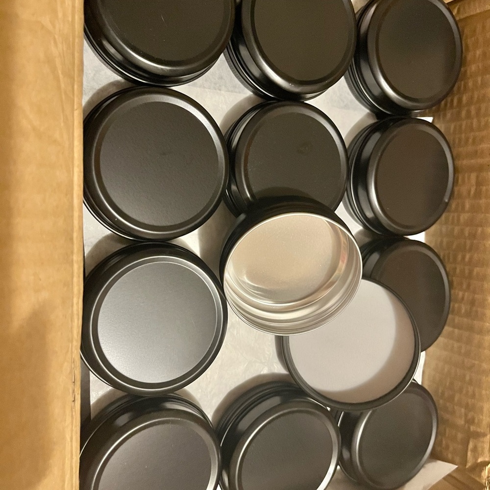 36 pack of 2oz round Black Storage Tins